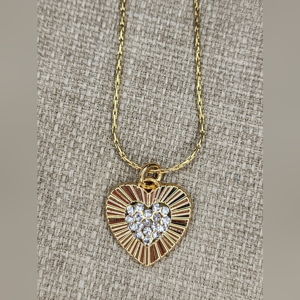 18K Gold plated heart pendant necklace